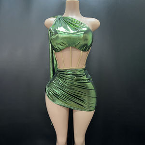 Women's Metallic Mini Club <b>Dresses</b> Sleeveless Scoop Neckline Straight Silhouette Breathable Eco-Friendly Fabric OEM Service for - Product Image 3