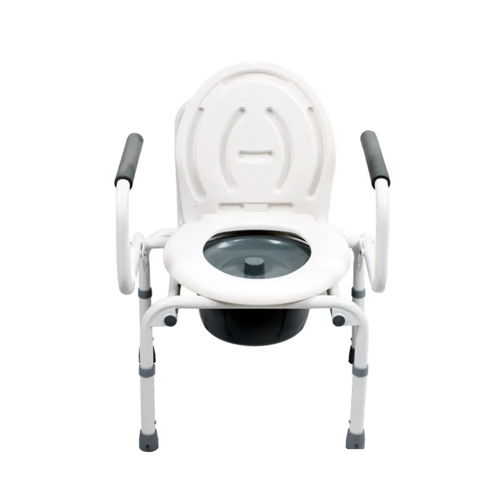 Vielseitiger Kommoden stuhl für die häusliche Pflege mit höhen verstellbarem, leichtem Toiletten stuhl