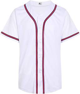 Camiseta de Béisbol Naranja con Ribete Blanco, Cierre de Botones, Manga Corta, Uniforme de Poliéster para Hombre, Número 10 - Product Image 2