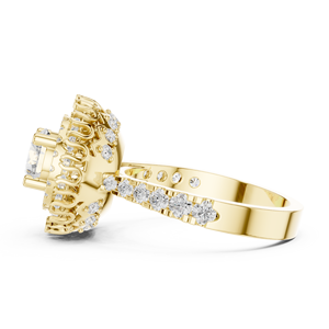 Anillo de Diamantes Imperial Bloom Celestial Crown Royale Aura Empress Halo de Oro Amarillo de 18K para Mujer, Aniversario, Compromiso - Product Image 5