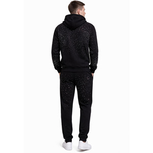 Conjunto de Chándal de Alta Calidad con Pedrería, Sudadera con Capucha de Forro Polar Grueso con Cremallera, Estilo Urbano Oversize con Brillos, Sudadera con Capucha para Hombre, Proveedor Mayorista - Product Image 4
