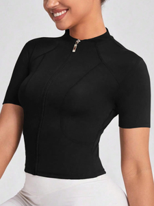 Nuevo Chaleco Deportivo Ajustado sin Mangas con Cuello Alto y Cierre para Mujer, Ropa Deportiva para Gimnasio, Camiseta sin Mangas con Cierre - Product Image 5
