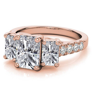 แหวนเพชรทรงเรเดียนท์คัทแบบสามเม็ด ดีไซน์คลาสสิกสวยงาม 18k/22k เพชรเลี้ยงในห้องปฏิบัติการ เหมาะสำหรับผู้หญิงและเด็กผู้หญิง สวมใส่ในงานปาร์ตี้ - Product Image 2