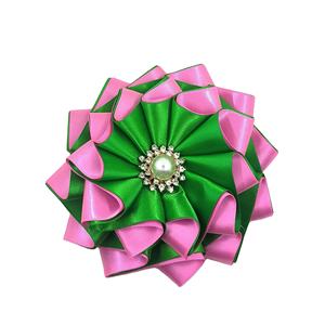 Broche florale surdimensionnée de 5.5 pouces pour femmes Corsage de couleur vibrante grecque - Product Image 1