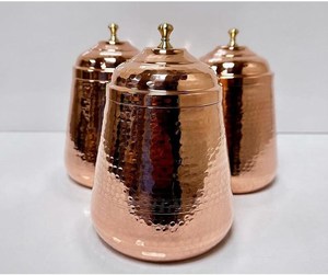 Recipiente de Almacenamiento de Cobre Hecho a Mano de Primera Calidad, Apto para Lavavajillas, Recipiente Multiusos para Cocina, Recipiente para Ingredientes Secos, Recipiente para Té - Product Image 5