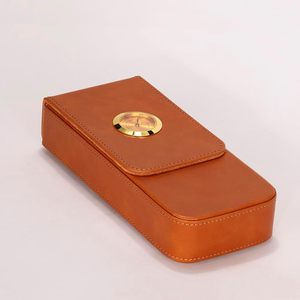 Estuche de cuero al por mayor para cigarros con cortador integrado y billetera de almacenamiento, ideal para viajeros de negocios y coleccionistas. - Product Image 4