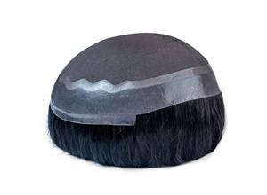 Perruque pour hommes Golden Hair International GH-M3 Premium en cheveux indiens Remy, texture droite, densité 100%, base mono, toupet en PU - Product Image 3
