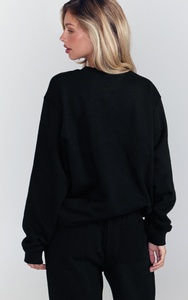 Premium <b>Women's</b> <b>Black</b> Oversized Pullover Sweatshirt Casual Loose Fit <b>Fleece</b> Sweatshirt Top Long Sleeve Loungewear <b>Women</b> Outfit - Product Image 2