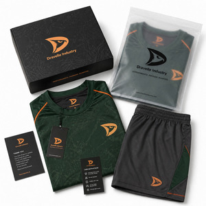 Kit d'équipement de football en salle OEM Premium, ensemble maillot et short de futsal personnalisé vert foncé graphite, fournisseur - Product Image 5