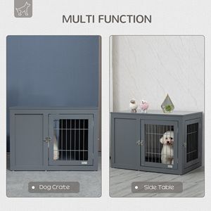 Cuccia per Cani a Doppia Porta Stile Mobiletto/Tavolino per Cani di Piccola e Media Taglia - Cuccia e Arredamento per Animali Domestici - Product Image 4