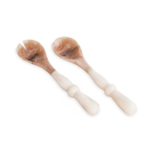 Ensemble de couverts à salade en résine coulée à la main personnalisé, vente en gros, cuillère et fourchette de service, ustensiles de cuisine, ensemble de cuillères à salade manuelles, couverts de cuisine - Product Image 1