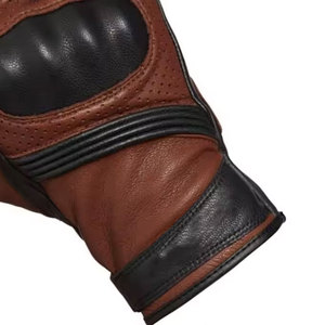 Gants de moto en cuir, longueur poignet, respirants, sportifs, pour usage extérieur, quatre saisons, non doublés, noirs - Product Image 5