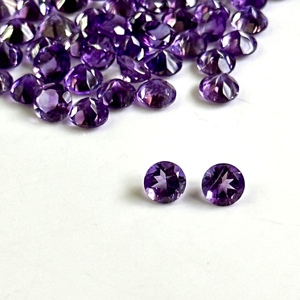Ametyste naturelle 6 mm, taille ronde facettée, pierre violette calibrée pour la fabrication de bijoux, vente en gros, lot de pierres précieuses améthyste en vrac - Product Image 1