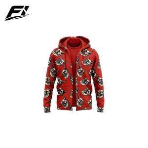 Sweat-shirt à capuche zippé pour homme, imprimé graphique nuage bleu, veste décontractée, vêtements personnalisés OEM - Product Image 4