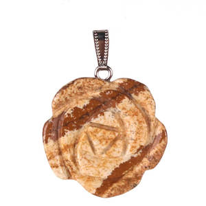 Pendentifs sculptés en pierres précieuses naturelles en forme de rose, breloques florales multi-pierres pour la fabrication de bijoux, vente en gros - Product Image 4