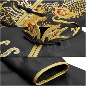 Conjunto de Uniforme de Artes Marciales de Kung Fu para Hombre y Mujer, Personalizado con Bordado a Mano, Traje de Karate de Manga Corta para Entrenamiento - Product Image 4