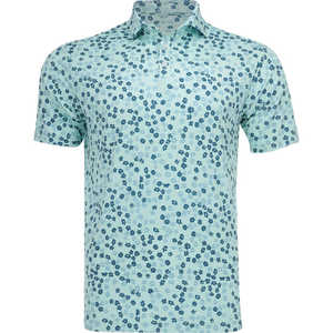 Polo de Golf para Hombre con Estampado Artístico Topográfico y de Paisajes, Corte Entallado, Verde y Aqua, Colección Verano 2026 HD - Product Image 4