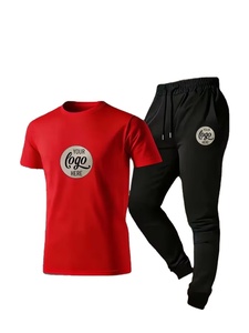Men's Summer Casual 2pcs Sportswear Set Comfortable Breathable Knitted Fabric Stylish Simple Classic Crew Neck <b>T</b>-Shirt - Product Image 2