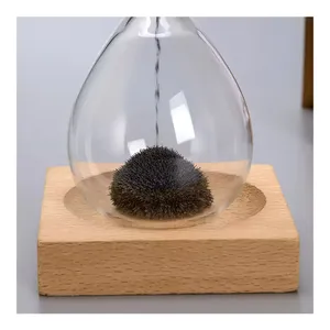 Magnetic Glass Hourglass <b>Sand</b> <b>Timer</b> with Wooden Base Minimalist Design 2 Minutes - Product Image 3