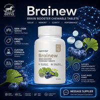 Comprimés à croquer Elma Food Brainew Brain Booster pour améliorer la mémoire et favoriser le sommeil, supplément OEM à marque privée, extrait de Ginkgo Biloba