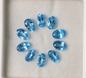 Natural Blue Topaz Oval 6X4 mm Loose Gemstone For <b>Jewelry</b> Making - Product Image 1