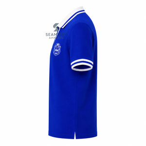 เสื้อโปโล Zeta Phi Beta Sorority สำหรับผู้หญิง สีน้ำเงินขาวลายทาง คอวี ผ้าปิเก้ถัก แขนสั้น ปักลายตราสัญลักษณ์ คอปก - Product Image 4