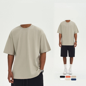 Nouveaux T-shirts Formels en Twill Tendance, Vente en Gros, Personnalisables, Haute Qualité, Épaules Tombantes, 120 Grammes, 100% Polyester, Coupe Oversize, Col Montant - Product Image 2