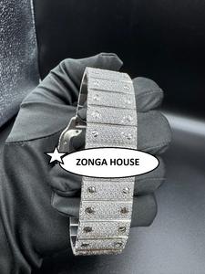 Montre unisexe de luxe en acier inoxydable avec cadran en verre et moissanite, style hip-hop, sport, affaires, mouvement automatique antique, 41 mm - Product Image 3