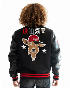 Custom <b>Men</b>’s Letterman Baseball <b>Varsity</b> <b>Jacket</b> Chenille Embroidery Black Leather Sleeves Winter <b>Bomber</b> Plus Size - Product Image 5