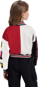 Chaqueta Varsity de Cuero para Hombre GAER, Diseño Bordado en Rojo, Blanco y Negro, Estilo Preppy, Chaqueta Letterman - Product Image 4