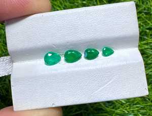Esmeralda Zambiana Natural Certificada, Gema Suelta de 1.25 Quilates, Forma de Pera Mixta, Esmeralda Verde Facetada, Lote de 4 Piezas, Venta al Por Mayor - Product Image 6