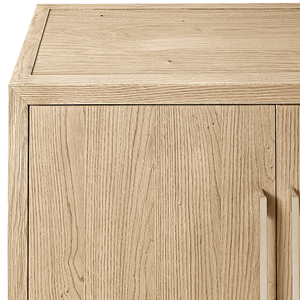 Aparador Minimalista de Madera de Teca Maciza con Dos Puertas, Gestión de Cables, Acabado Natural y Diseño de Almacenamiento que Ahorra Espacio - Product Image 5