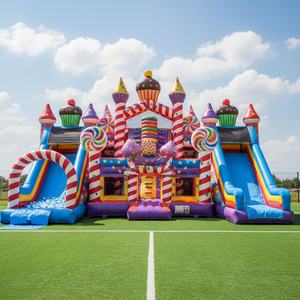 Nouvelle conception, grande aire de jeux gonflable naturelle, toboggan, structure de saut colorée en PVC, aire de jeux extérieure, Royal Park - Product Image 2