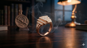 Rose Gold <b>Open</b> Work Engagement <b>Ring</b> Lab Diamond Crossover Band Minimalist Proposal Jewelry for Women - Product Image 1