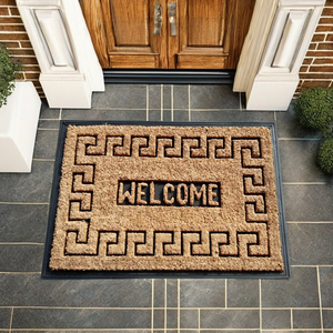 Viair CR100 Classic Half Circle Non-Slip <b>Rubber</b> <b>Doormat</b> with Custom Pattern Machine Washable for Office Use - Product Image 3