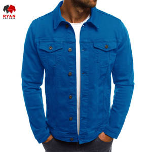 Veste en jean personnalisée de qualité supérieure pour hommes, fermeture à boutons avec logo personnalisé, motif uni - Product Image 6