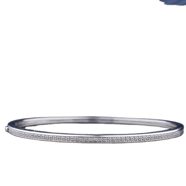 Bracelet en or blanc 10 ct 0.14ct Lab Created Diamond Tennis Jewelry Tennis Bangle