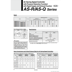 วาล์วลดความดัน AS42Q-04-12ควบคุมความเร็วนิวเมติก SMC - Product Image 2