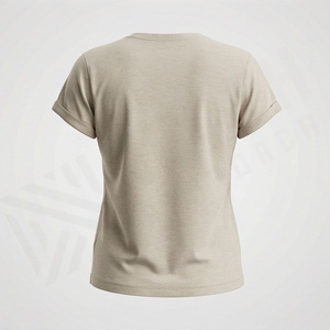 T-shirt élégant pour femmes en coton et polyester, décontracté, respirant, écologique, séchage rapide, couleur personnalisée, prix compétitifs - Product Image 2