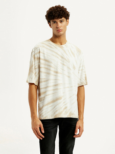 Camiseta de Manga Corta para Hombre, Estilo Tie-Dye, Cuello Redondo, Casual, a Rayas, Corte Regular, 100% Algodón, Tejido de Punto - Product Image 2