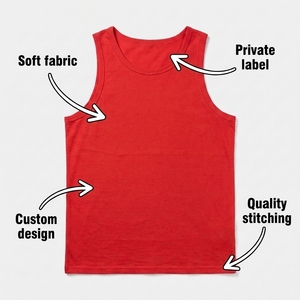 Hot Custom Pure Cotton <b>Men's</b> Fitness Tank Tops Plus Size Gym Muscle Training <b>Singlets</b> <b>for</b> <b>Man</b> Sport Running Sleeveless T-Shirt - Product Image 5