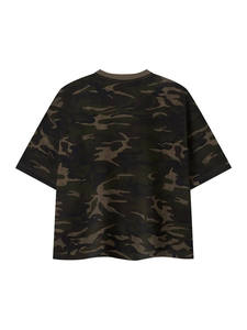T-shirt en coton mélangé camouflage avec logo personnalisé, col rond décontracté, streetwear, tactique, entraînement en plein air, séchage rapide, OEM ODM, mode été - Product Image 3