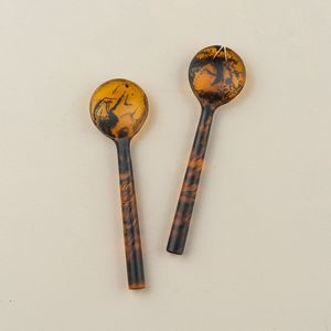 Cuillère à salade élégante en résine de designer avec manche ergonomique lisse, résistante à la chaleur et non toxique - Product Image 1