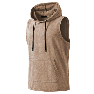 Breathable Fleece Unisex <b>Workout</b> Men's Bodybuilding Gym <b>Hoodie</b> Wholesale Custom Logo Winter Hooded Gym <b>Hoodie</b> Sleeveless - Product Image 1