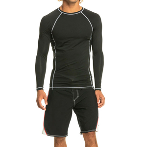 Wholesale Customized Unisex Long Sleeve Rash Guard BJJ Kimono Breathable Spandex/Polyester 200GSM Fabric Custom Logo Printing - Product Image 4