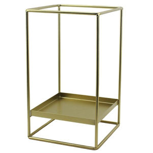 Lanterne en métal décorative pour l'extérieur, finition plaquée or brillante, style moderne, lanterne à bougie, fabrication artisanale, personnalisable - Product Image 1