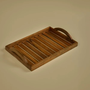 Hot Selling Acacia Wood Handmade Polished <b>Tray</b> & Plates Indian Handicrafts Tableware Snack Dishes From India - Product Image 1