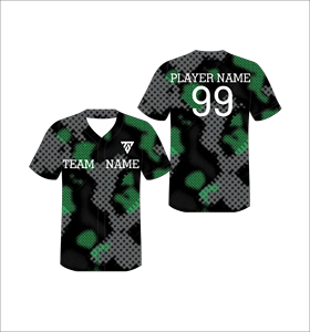 เสื้อเบสบอลคอวีแบบซับลิเมชั่นลายพรางพิมพ์ลายโพลีเอสเตอร์แขนสั้นสำหรับผู้ใหญ่ทุกเพศทุกวัย ระบายอากาศได้ดีทุกฤดู - Product Image 5