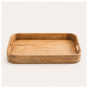 Premium Handmade Mango Wood Serving <b>Tray</b> With Built-in Handles Rectangular Wooden Platter For <b>Breakfast</b> Tea Coffee Eco-Friendly - Product Image 3
