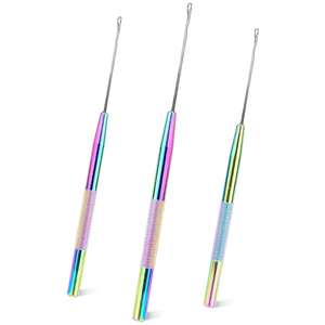 Professional Hair Extension Loop <b>Needle</b> Tool Stainless Steel Wire Pulling Hook <b>Threader</b> Set for Micro Ring Bead Installation - Product Image 1
